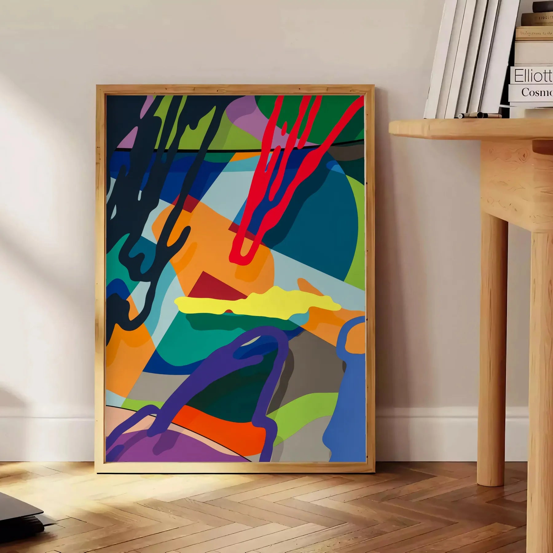 space hyperbeast art poster vibrant blend blue green hues print wall stunning piece ideal gift enthusiasts sizes A4 cm A0